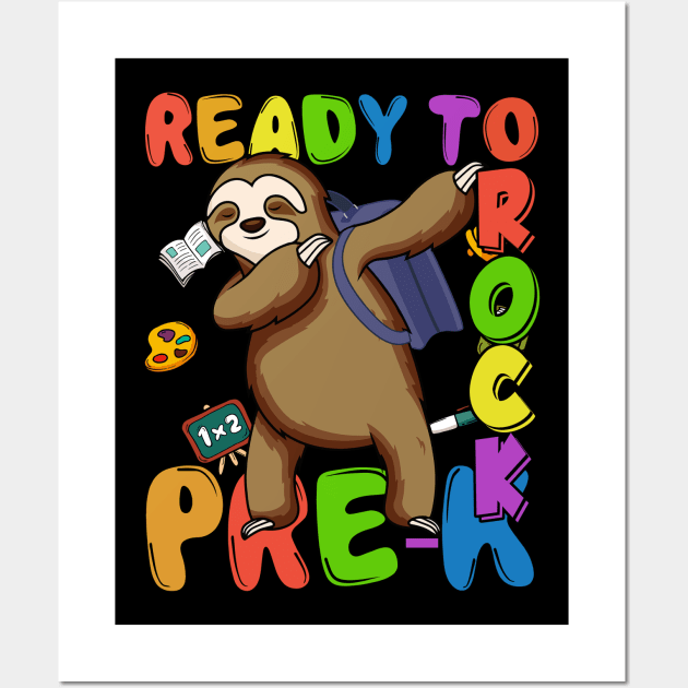 Dabbing Pre-k Sloth Back To School Wall Art by kateeleone97023